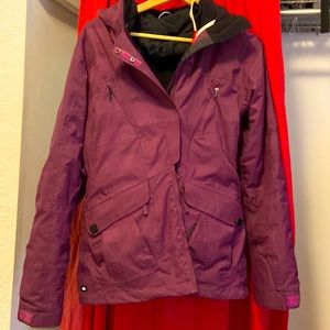 Awesome purple 686 snowboard jacket with zip-out liner - like-new.
